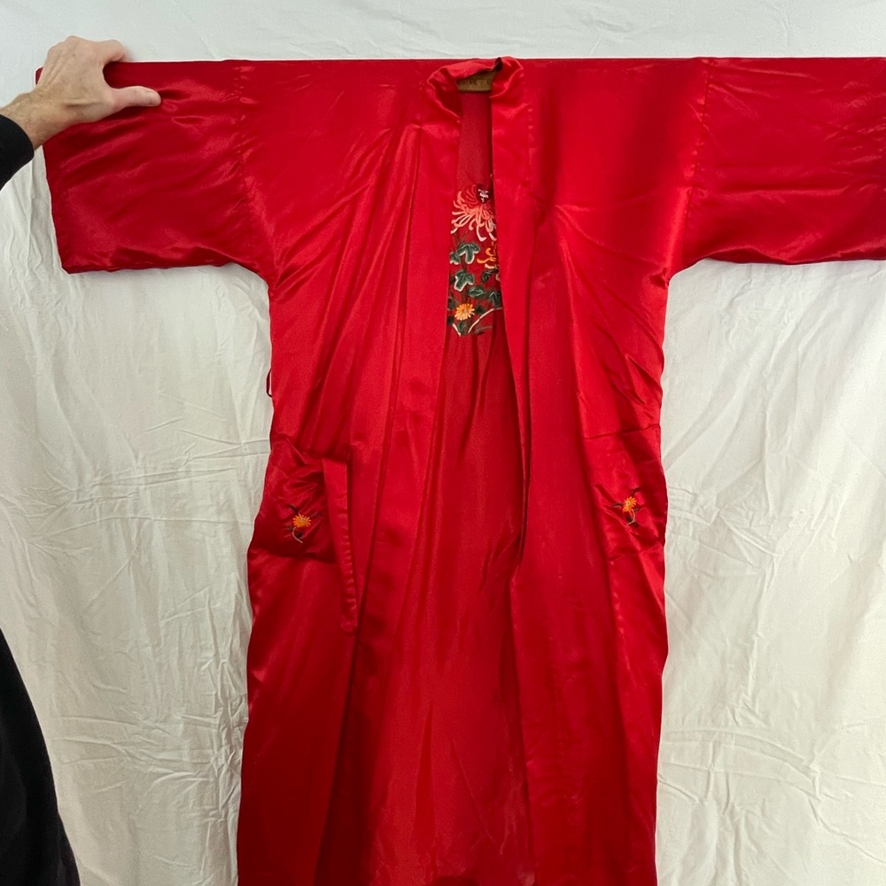 Elegant Red Kimono Robe